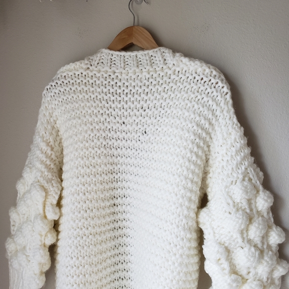 ❗SOLD❗Pom Sleeve Knit Cardigan Sweater - Picture 10 of 14